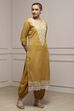 Peach Cotton Blend Thread Embroidered Unstitched Suit Set image number 6