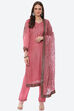 Pink Organza Satin Unstitched Suit Set image number 0
