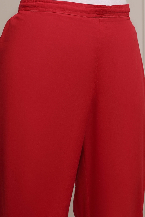 Off-White Cotton Printed Straight Suit Set image number 2