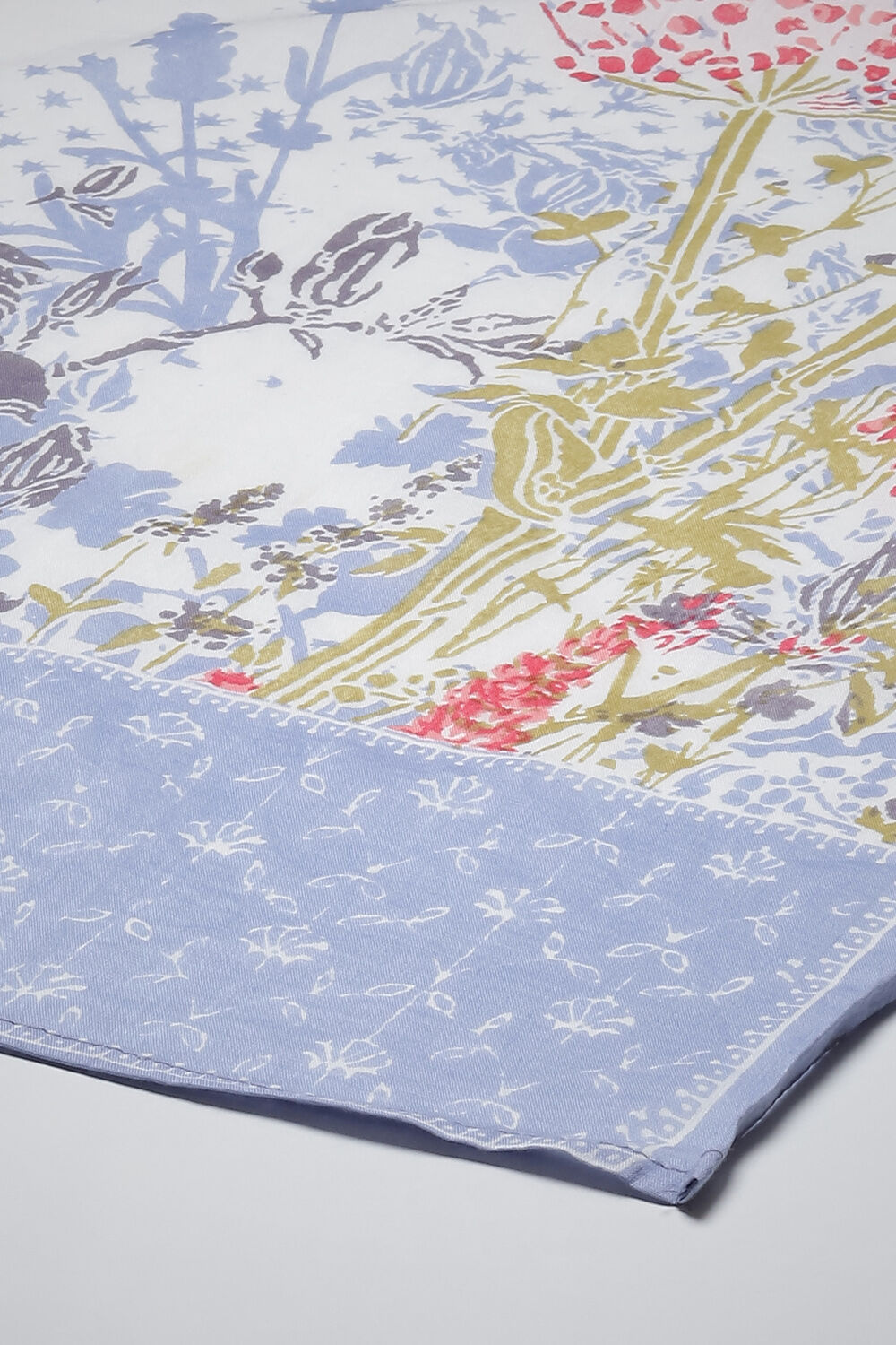 Powder Blue Cotton Straight Kurta Palazzo Suit Set image number 7