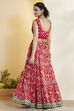 Red Cotton Gathered Lehenga Set image number 6