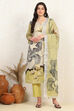 Wine Linen Blend Unstitched Suit Set image number 7