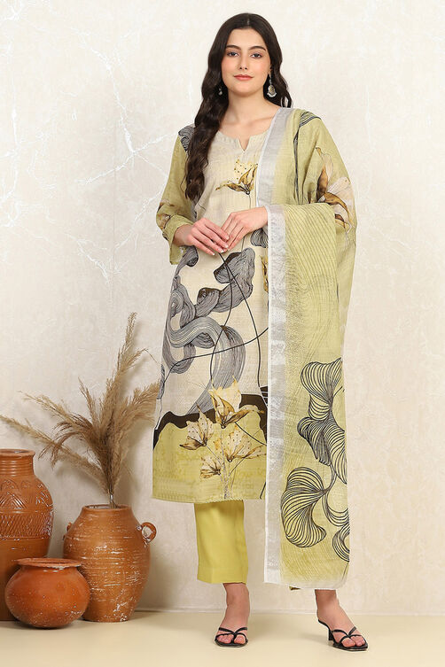 Wine Linen Blend Unstitched Suit Set image number 7