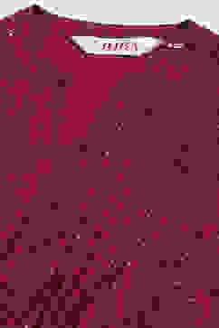 Maroon Cotton A-Line Printed Kurta image number 1