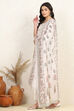 Off-white-Red Cotton Unstitched Suit Set image number 4