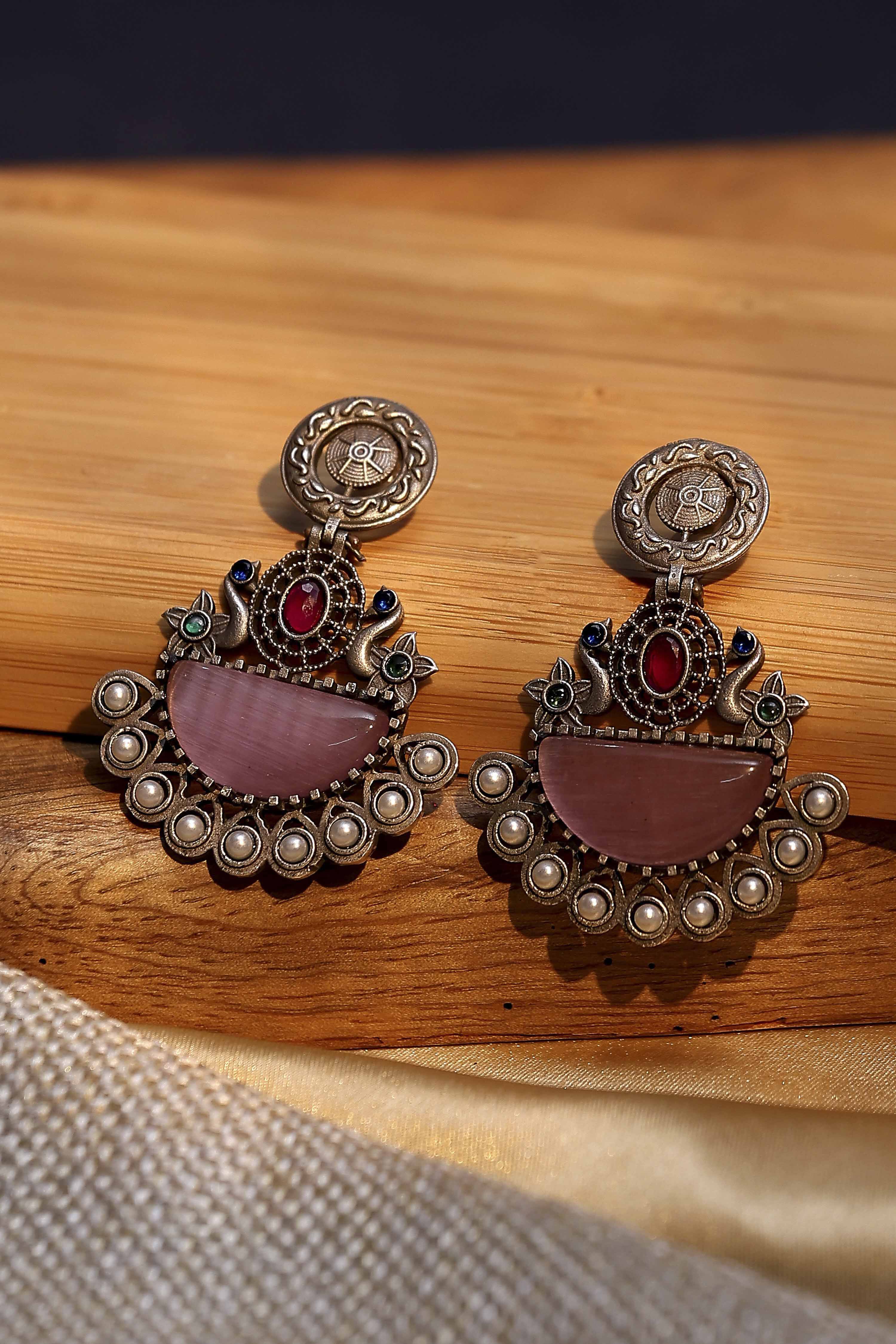 Light Pink Stone Earrings image number 0