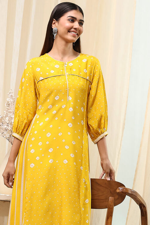 Pink Modal Blend A-Line Printed Kurta image number 6