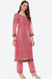 Pink Organza Satin Unstitched Suit Set image number 5