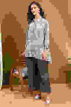 Sage Blue Cotton Straight Shirt image number 0