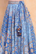Electric Blue Viscose Blend Lehenga Set image number 2