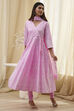 Pink Cotton Anarkali Suit Set image number 0