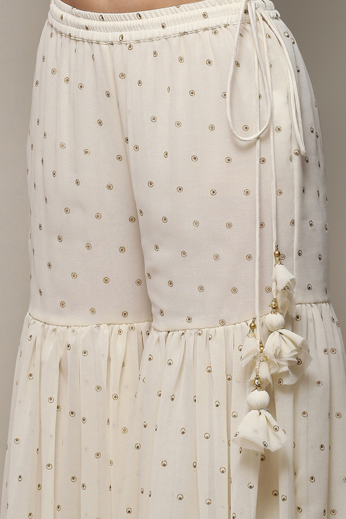 Black Poly Cotton Straight Kurta Garara Suit Set image number 2