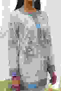 Off-White Printed Straight Short Kurta image number 1