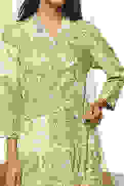 Green Printed Straight Kurta image number 1