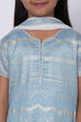 Blue Poly Cotton Straight Kurta Churidar Suit Set image number 1