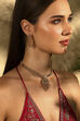 Mint Green Gold-Plated Brass Necklace Set image number 3