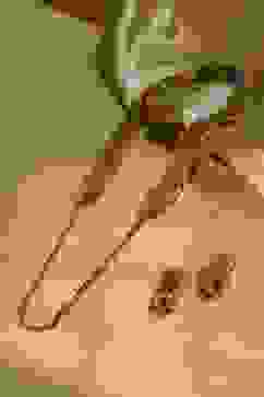 Pearl Brass Necklace Set image number 2