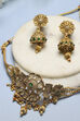 Green Brass Necklace Set image number 4