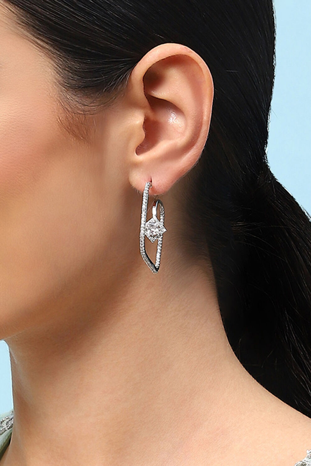 White Brass Earrings image number 1