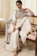 Ivory Georgette Embroidered Peplum Suit Set image number 0