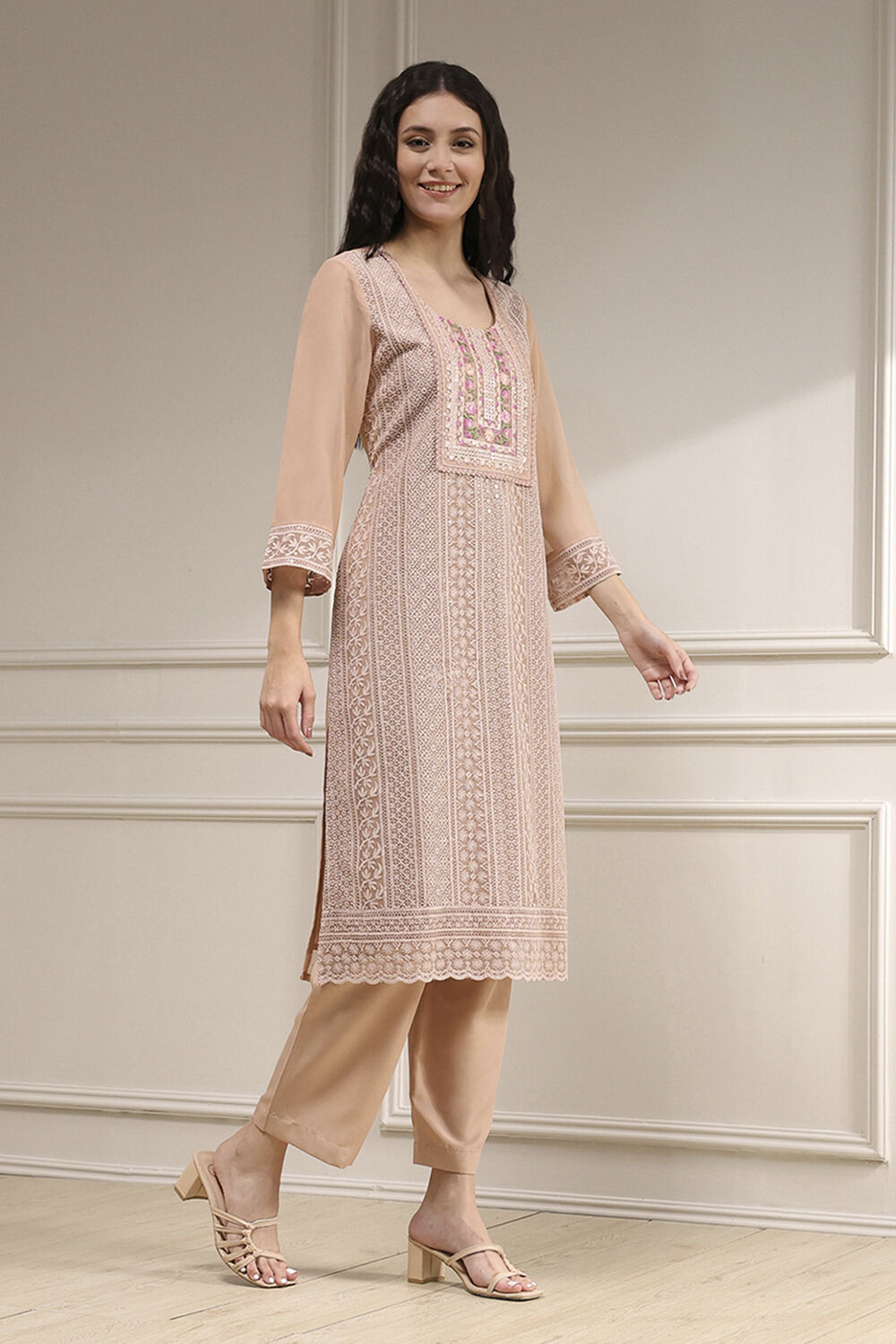 Pch Cotton Schiffly Unstitched Suit Set image number 6