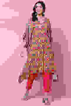 Pink Cotton Kaftan Set image number 0