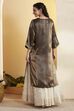 Black Metallic Viscose Poly Yarndyed Straight Kurta image number 4