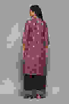 Beige Poly Chanderi Kalidar Printed Kurta Palazzo Suit Set image number 4