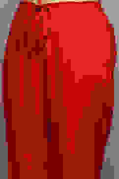 Coral Red LIVA Gathered Kurta Parallel Pants Suit Set image number 2