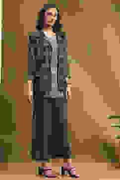 Sage Green Hand-Block Printed Straight Co-ord Set image number 5