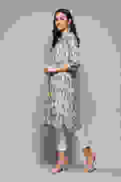 Green Cotton Straight Yarndyed Kurta image number 2