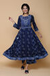 Indigo Rayon Printed Dress