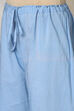 Light Blue Cotton Straight Kurta Palazzo Suit Set image number 2