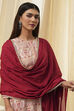 Red Cotton Solid Dupatta image number 0
