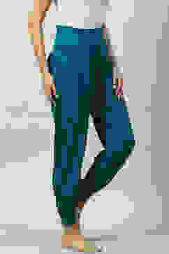 Teal Viscose Relaxed Joggers image number 3