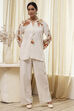 Natural Viscose Blend Straight Embroidered Fusion Set image number 6