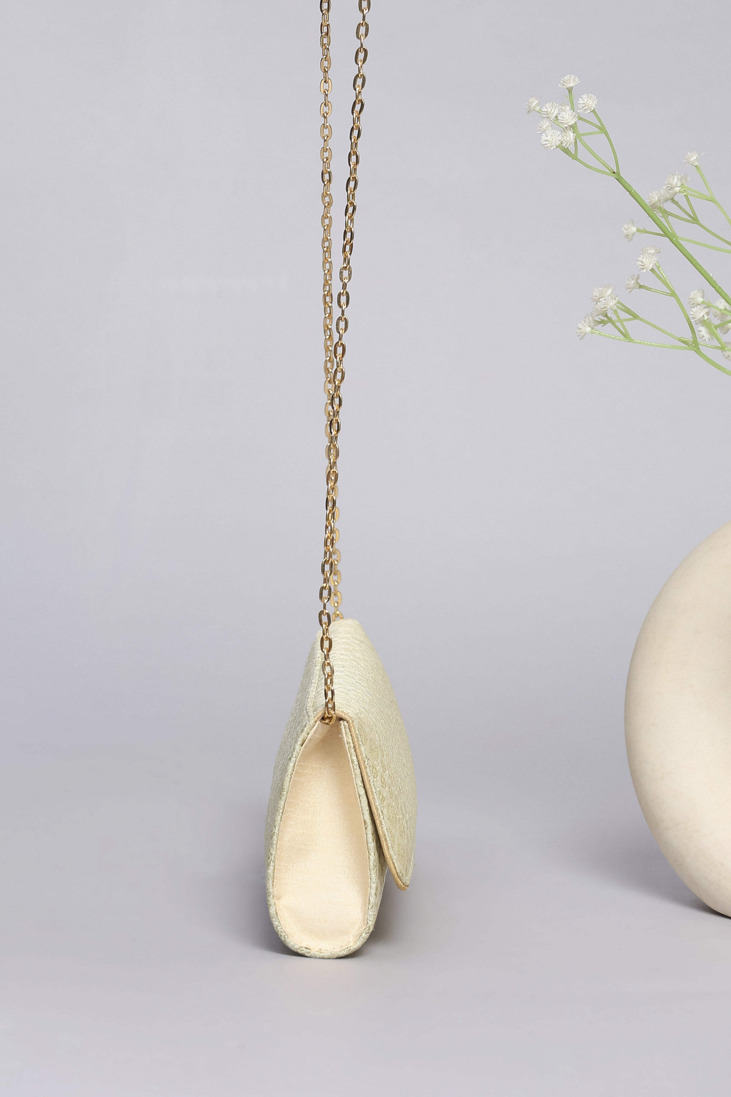 Ivory Polycotton Clutch image number 3