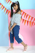 Blue Cotton Printed Short Top image number 2