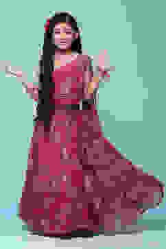 Pink Polyester Short Kurta Printed Suit Set image number 0