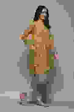 Mustard Poly Cotton Straight Yarndyed Kurta image number 4