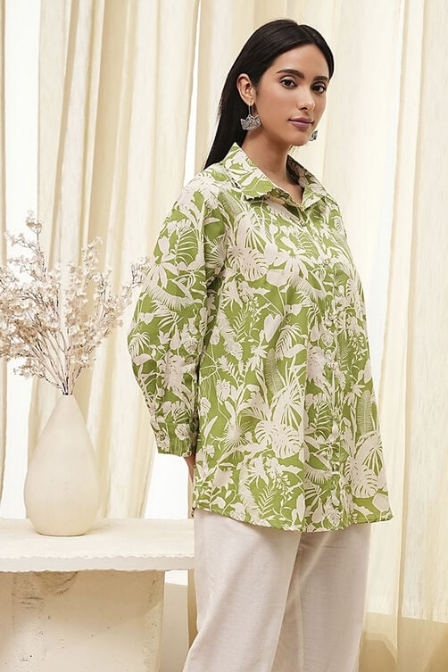 Natural Green Straight Shirt image number 4