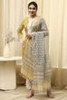 Coral Cotton Hand Block Print Unstitched Suit Set image number 1