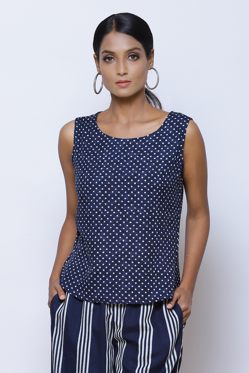 Indigo LIVA Printed Blazer Set image number 2