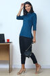 Black Cotton Flax Solid Kurti image number 4