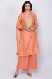 Yellow Poly Cotton Straight Kurta Palazzo Suit Set image number 0