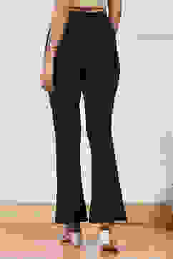 Black Solid Stretchable Bootcut Slim Fit Pants image number 5