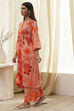 Peach-Colored Floral Straight Kurta Set image number 3