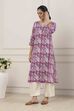 Purple Cotton Straight Kurta image number 2