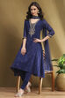 Red Embroidered Festive Kalidar Suit Set image number 0