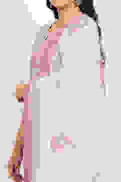 Pink Cotton Embroidered Unstitched Suit Set image number 2